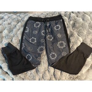 Men's H&M STUDIO Quilted Floral Joggers Pants Trousers S Pattern Sporty Black